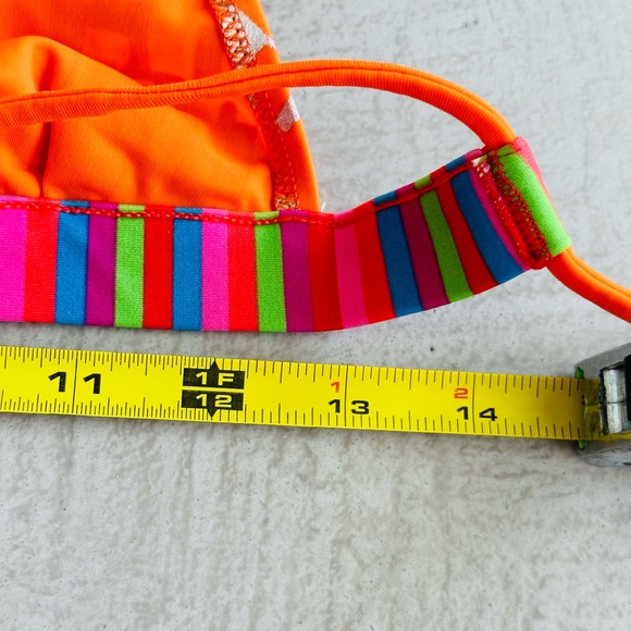 Dolce & Gabbana NWT Orange Silver metallic Monogram Logo string Bikini Y2K Small - Picture 5 of 16